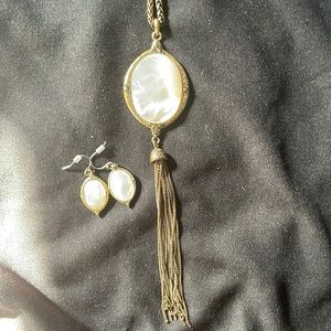 Luck Brand Iridescent Necklace & Earrings